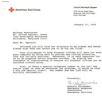 Letter from American Red Cross