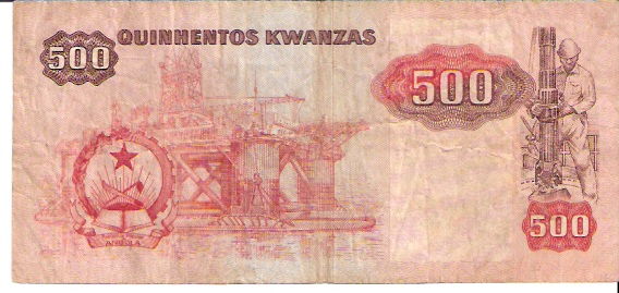 Banco Nacional DE Angola  500 Escudos  Date Issued: 11-11-1987 Dimensions: 200 X 100, Type: JPEG