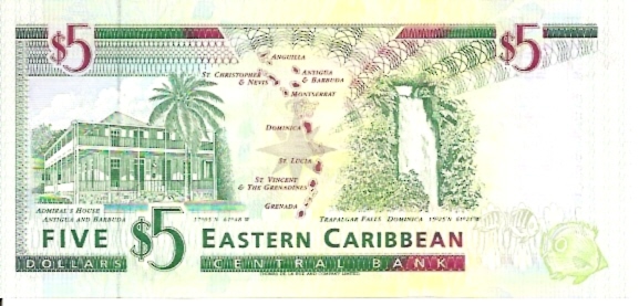 Issued by Central Bank  5 Dollars  No Issue Date  A   At the end