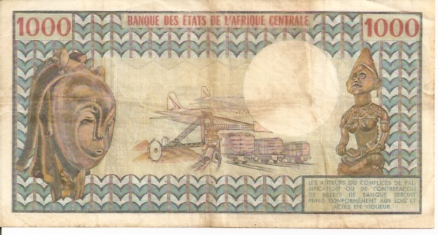 Banque Centrale  1000 Francs  1974-1978 Issue Dimensions: 200 X 100, Type: JPEG