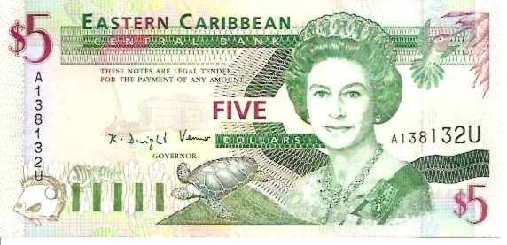 Issued by Central Bank  5 Dollars  No Issue Date  U   At the end